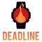 Fire in dial of wrist watch as symbol of deadline, flat  illustration isolated on white background.