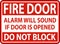 Fire Door Alarm Will Sound If Opened Sign