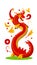 Fire dragon flying dragon cartoon image illustration