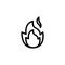 Fire element icon isolated on black. Wind nature element symbol suitable for graphic design and website on white background