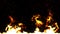 Fire and embers, sparks, on black background loopable animation, CG