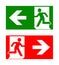 Fire emergency icons. Vector illustration. Fire exit.