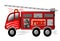 Fire Engine with Ladder and Siren. Fire Truck Illustration