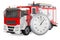 Fire engine with stopwatch. 3D rendering