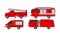 Fire Engine Vector Set. Emergency Truck Collection