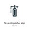 Fire estinguisher sign vector icon on white background. Flat vector fire estinguisher sign icon symbol sign from modern general