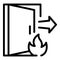 Fire evacuation icon, outline style