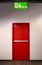 Fire exit door. Fire exit emergency door red color metal material