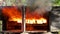 Fire explosion flammable car fire on street smoke, hot danger flame burning effect. Fire burn car accident disaster conflagration.