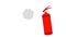 Fire extinguisher animation, video with alpha channel