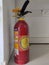 Fire extinguisher close up red fire accidents indoors