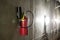 Fire extinguisher in dimly lit corridor