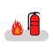 Fire extinguisher flat design vector