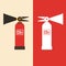 Fire extinguisher flat vector illustration and icon. Active fire protection device. Fire safety in emergency situations.