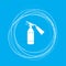 Fire extinguisher Icon on a blue background with abstract circles around and place for your text.