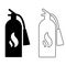 Fire extinguisher icon vector set. Firefighter illustration sign collection. help symbol.