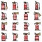 Fire extinguisher icons set vector flat