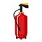 Fire extinguisher isolated in flat style. Extinguishing equipment of firefighter icon. Protection symbol