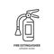 Fire extinguisher line icon. Firefighting outline vector symbol. Editable stroke