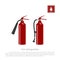 Fire extinguisher on a white background. Firefighter equipment in realistic style