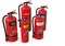 Fire extinguishers group, various types