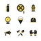 Fire fighter and emergency rescue icons set illustration for mobile, web and applications.