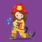 Fire fighter girl brown 10