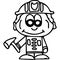 Fire fighter kids coloring page