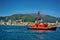 Fire Fighting boat in port Genova, Italy