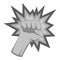 Fire fist icon monochrome