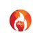 Fire Fist Logo Vector. Revolution Protest