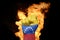 Fire fist with the national flag of venezuela