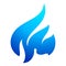 Fire flame blue icon