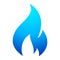 Fire flame blue icon