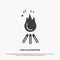 fire, flame, bonfire, camping, camp Icon. glyph vector gray symbol for UI and UX, website or mobile application