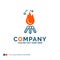 fire, flame, bonfire, camping, camp Logo Design. Blue and Orange