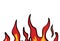 Fire flame. Cartoon bonfire borders decorative elements on white background