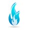 Fire flame energy logo icon Isolated white background emoticon of flame symbol blue flame,