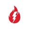 Fire Flame and Flash Lightning Thunder Bolt Logo