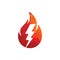 Fire Flame and Flash Lightning Thunder Bolt Logo