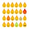 Fire flame funny emoticons isolated set