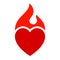 Fire flame, hot heart symbol, for logo brand name