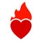 Fire flame, hot heart symbol, for logo brand name