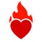 Fire flame, hot heart symbol, for logo brand name