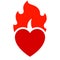 Fire flame, hot heart symbol, for logo brand name