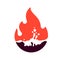 Fire flame, hot liquid icon, vector illustration