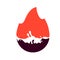 Fire flame, hot liquid icon, vector illustration