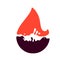 Fire flame, hot liquid icon, vector illustration