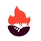 Fire flame, hot liquid icon, vector illustration
