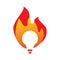 Fire flame light bulb idea logo design